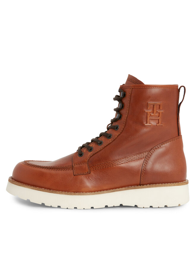 Tommy Hilfiger Čižmy Tommy Hilfiger Th American Warm Leather Boot FM0FM04668 Hnedá