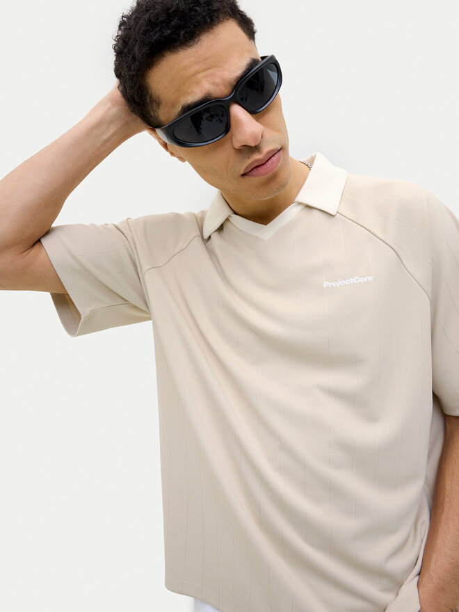 Jack&Jones Jack&Jones Polo marškinėliai Lido 12276758 Smėlio Loose Fit