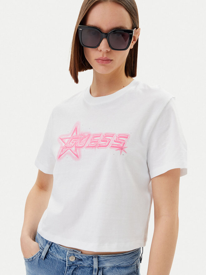 Guess Guess T-Shirt V5GI12 K9RM1 Weiß Boxy Fit