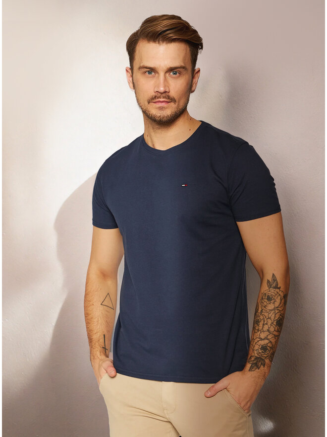 Tommy Jeans Tommy Jeans Marškinėliai DM0DM04411 Tamsiai mėlyna Slim Fit