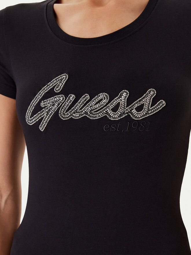 Guess Guess T-Shirt W5YI16 J1314 Μαύρο Regular Fit