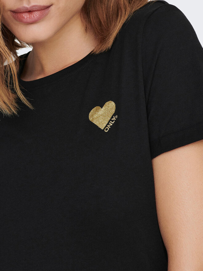 ONLY ONLY Camiseta Kita 15244714 Negro Regular Fit