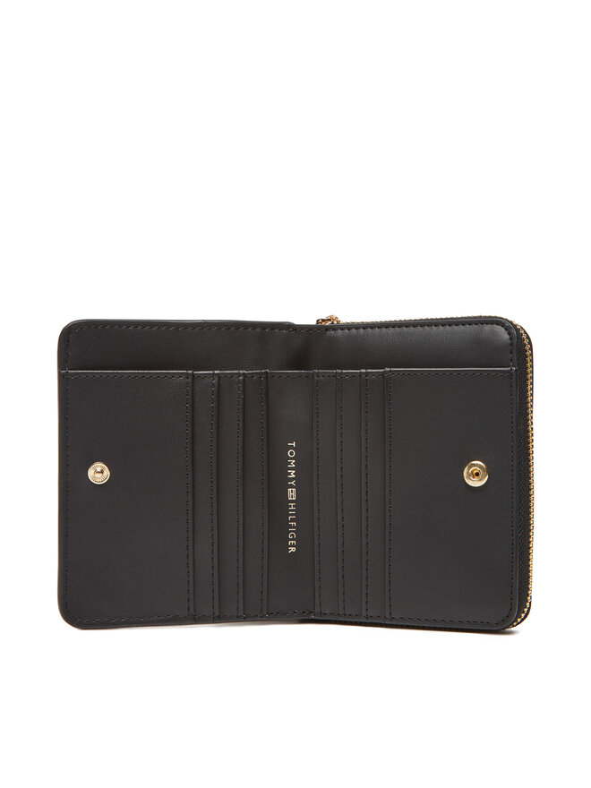 Tommy Hilfiger Kleine Damen Geldbörse Tommy Hilfiger Th Distinct Med Za AW0AW17473 Schwarz