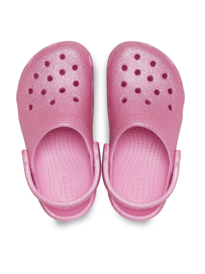 Crocs Klapki Crocs Classic Glitter Kids Clog T 206992 Różowy