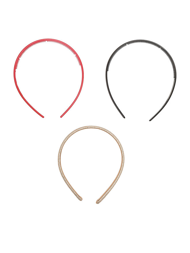 Nelli Blu Juego de 3 cintas para el pelo Nelli Blu 7KE-007-AW23 Rojo