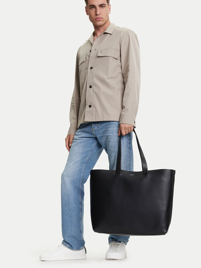 Calvin Klein Torba Calvin Klein Ck Premium Leather E/W Tote Xl K50K512894 Crna