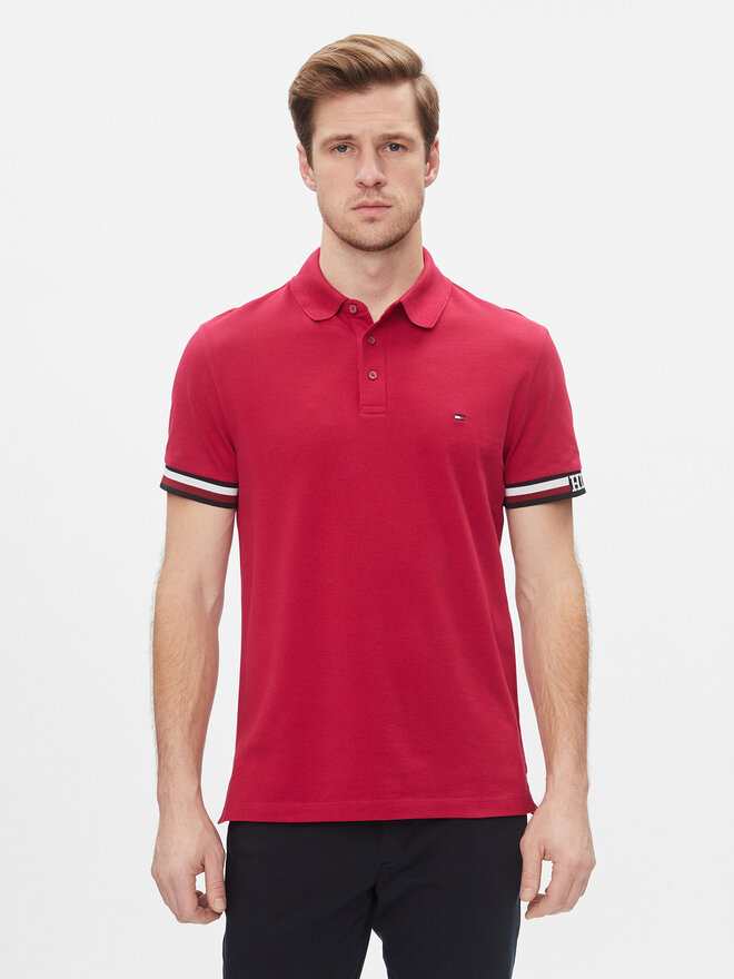 Tommy Hilfiger Tommy Hilfiger Pólóing Monotype Flag MW0MW33585 Piros Slim Fit
