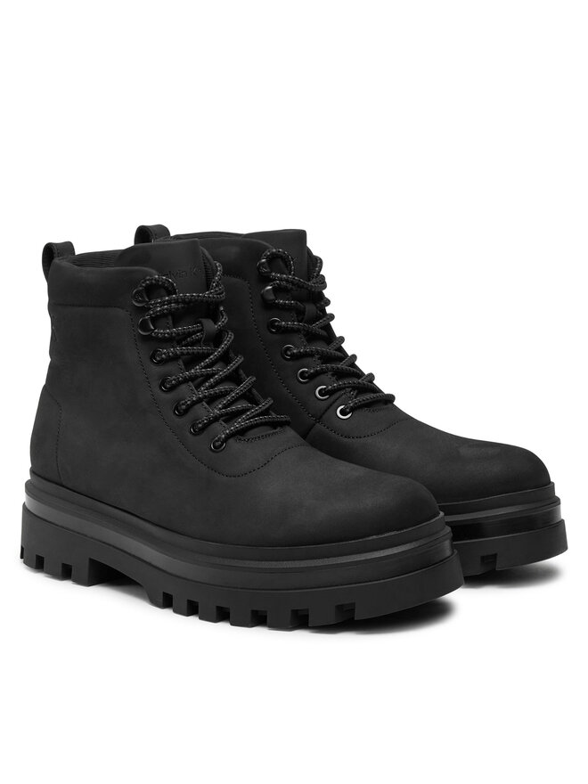 Calvin Klein Jeans Schnürstiefeletten Calvin Klein Jeans Lugged Laceup Boot Oxf Hiking Nb YM0YM01076 Schwarz