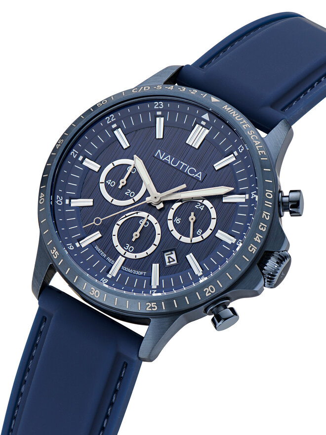 Nautica Ročna ura Nautica Everyday Chronograph NAPBOS503 Mornarsko modra