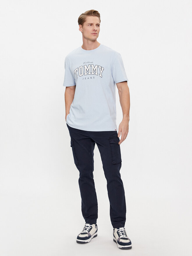 Tommy Jeans Tommy Jeans Marškinėliai Varsity DM0DM18287 Žydra Regular Fit
