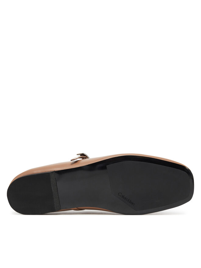 Calvin Klein Balerinke Calvin Klein Ballerina New Buckle - Lth HW0HW02483 Rjava