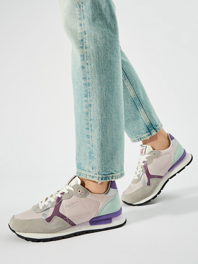 Pepe Jeans Сникърси Pepe Jeans Brit Print W PLS40010 Сив