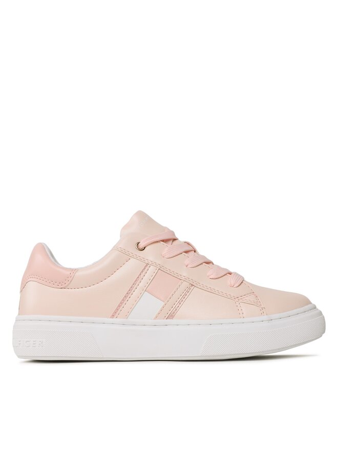 Tommy Hilfiger Сникърси Tommy Hilfiger Flag Low Cut Lace-Up Sneaker T3A9-32703-1355 S Розов