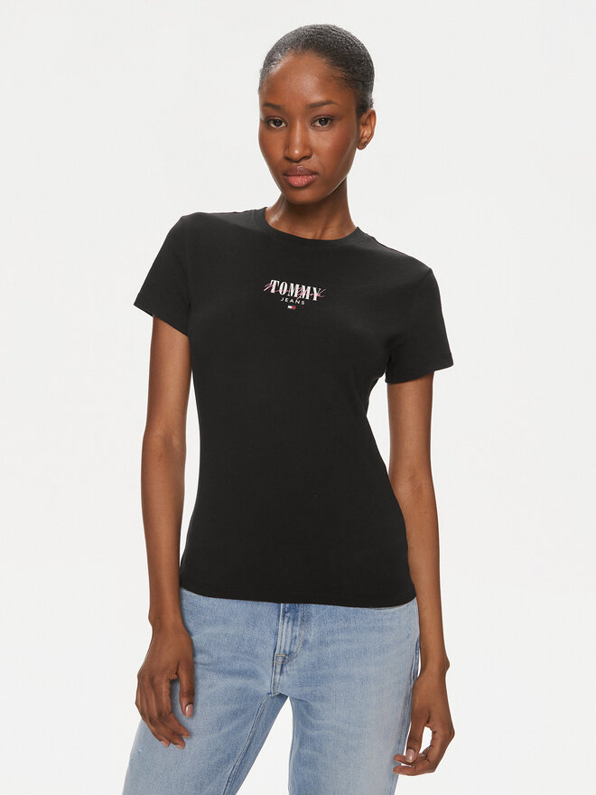 Tommy Jeans Tommy Jeans Marškinėliai Essential DW0DW17839 Juoda Slim Fit