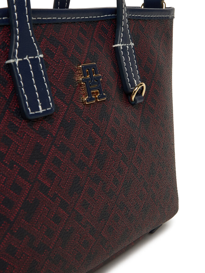 Tommy Hilfiger Ročna torba Tommy Hilfiger Th Monoplay Le Nano Tote AW0AW17717 Mornarsko modra