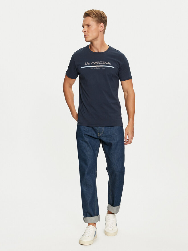 La Martina La Martina T-Shirt ZMR009 JS206 Dunkelblau Regular Fit