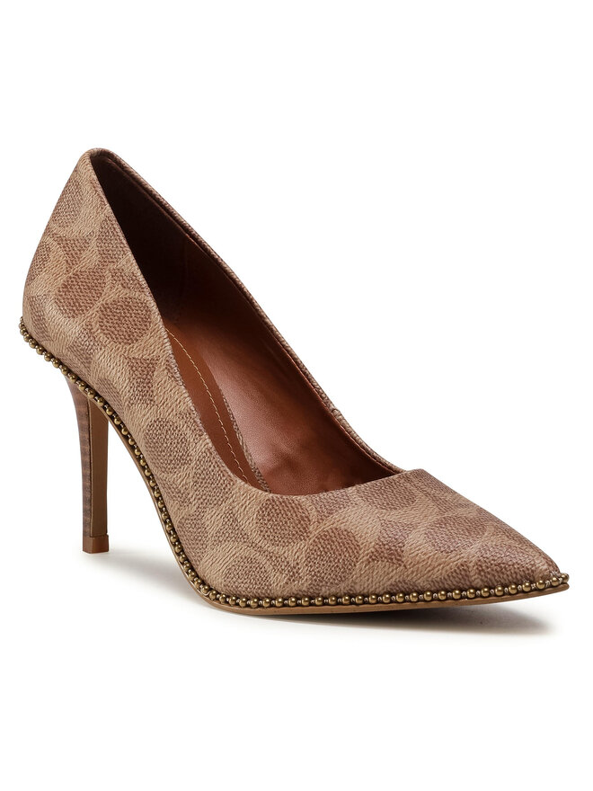 Coach Pantofi cu toc subțire Coach Waverly Sig Pump G4374 Maro