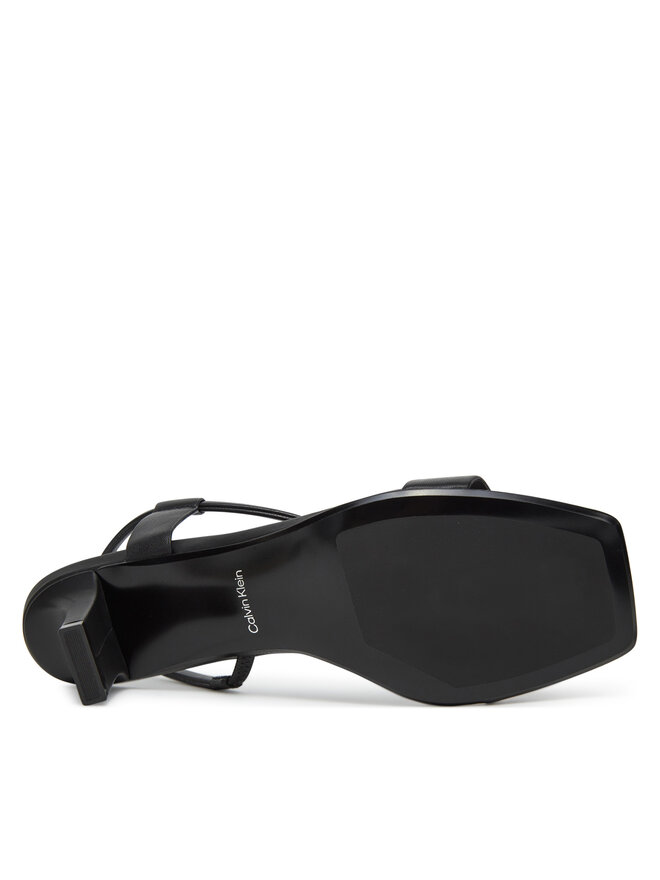 Calvin Klein Сандали Calvin Klein Heel Sandal 50 Squared Lth HW0HW02534 Черен