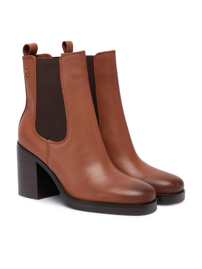Tommy Hilfiger Botine Tommy Hilfiger Square Toe Chelsea High Block Hl FW0FW08844 Maro