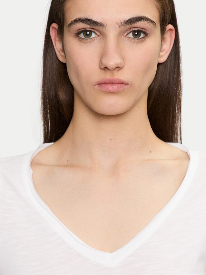 Sisley Sisley Camiseta 3TNHL4007 Blanco Regular Fit