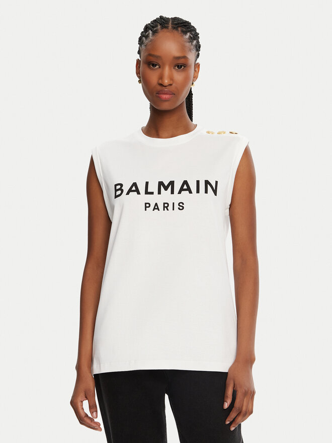 Balmain Balmain Τοπ CF1ED001BB02 Λευκό Relaxed Fit