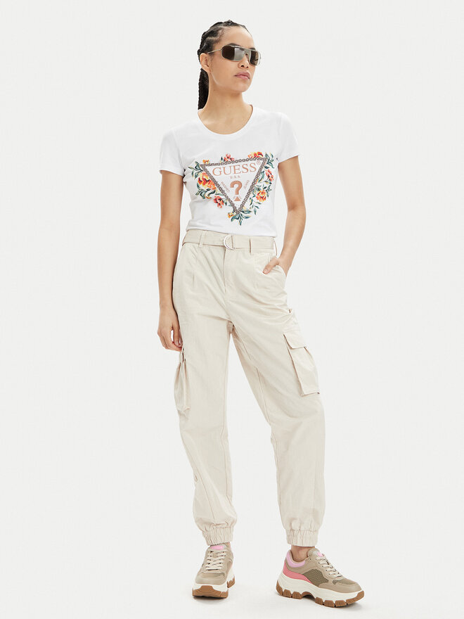 Guess Guess Marškinėliai W4GI24 J1314 Balta Slim Fit
