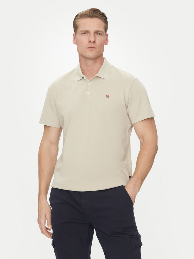 Napapijri Napapijri Polo marškinėliai Ealis NP0A4H8B Smėlio Regular Fit