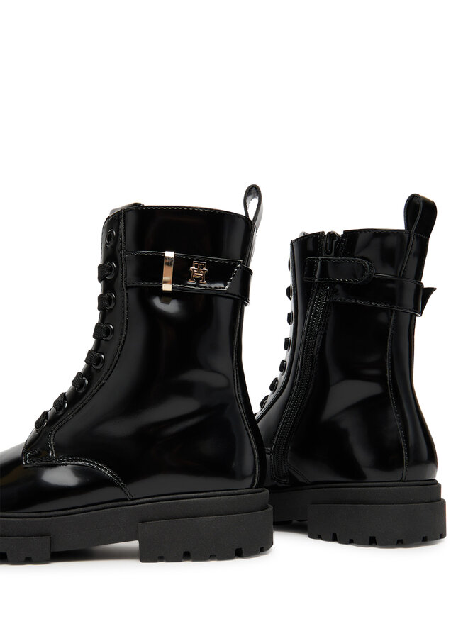 Tommy Hilfiger Schnürstiefeletten Tommy Hilfiger Lace-Up Bootie T4A5-34028-1453 S Schwarz