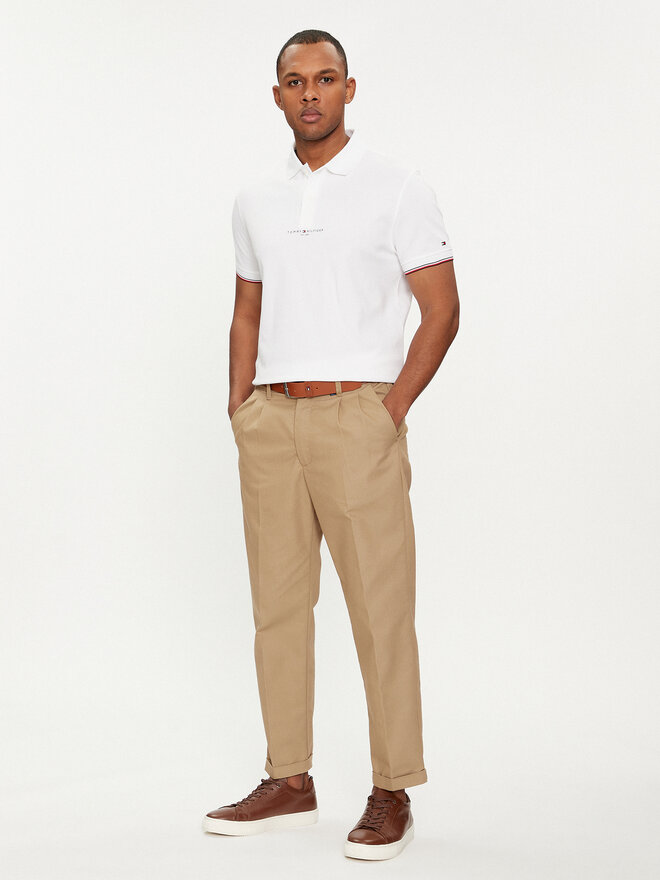 Tommy Hilfiger Tommy Hilfiger Pólóing Logo MW0MW34841 Fehér Regular Fit