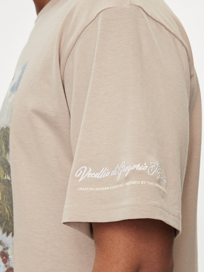 Redefined Rebel Redefined Rebel Póló Pedro 221166 Bézs Regular Fit