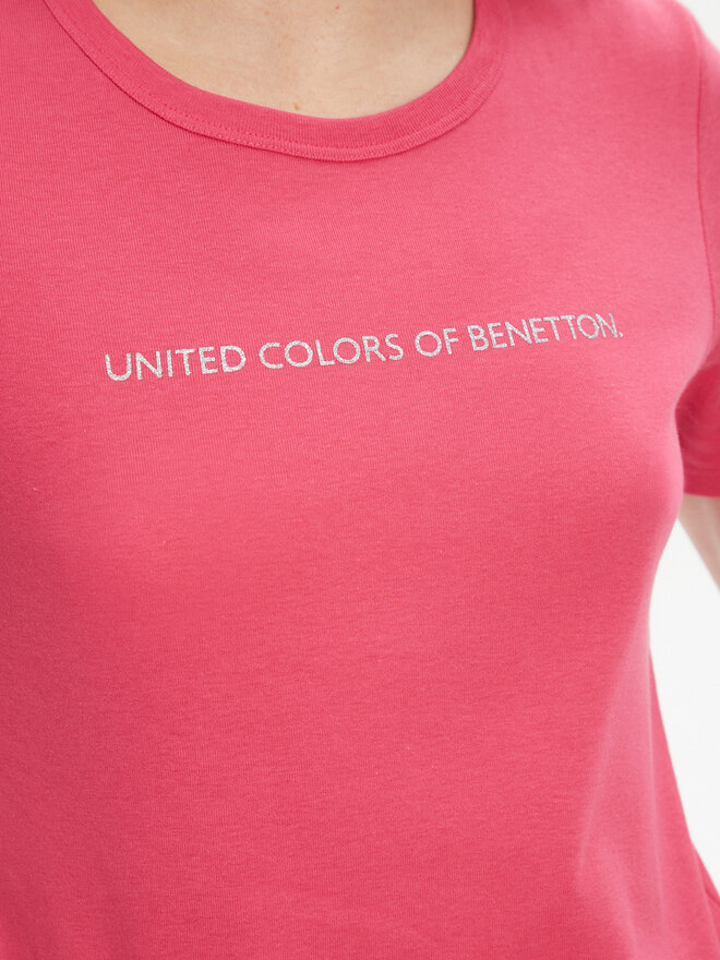 United Colors Of Benetton United Colors Of Benetton Póló 3GA2E16A2 Rózsaszín Regular Fit