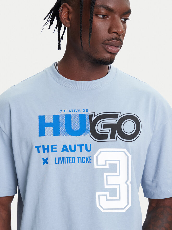 HUGO HUGO T-Shirt Nesite 50544168 Hellblau Loose Fit