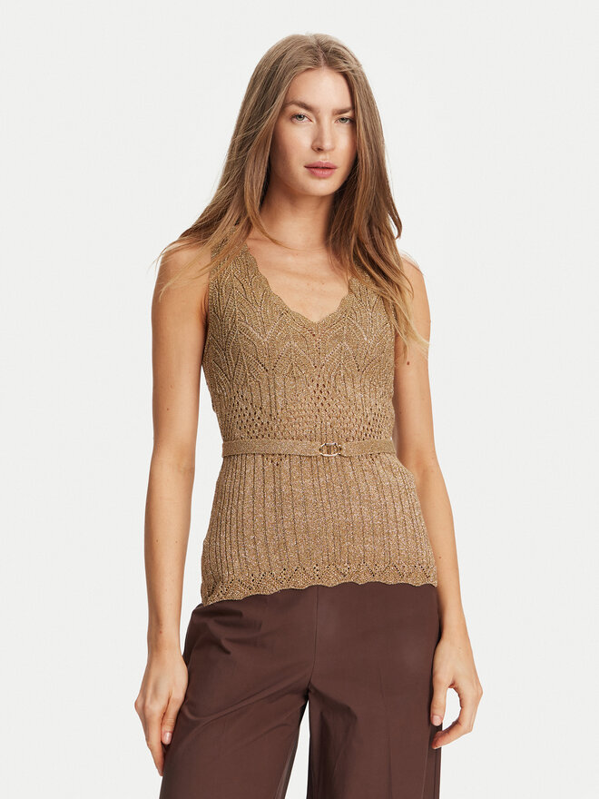 TWINSET TWINSET Felső 251TT3195 Bézs Slim Fit