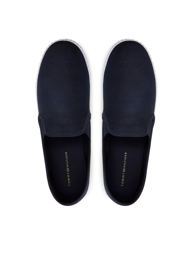 Tommy Hilfiger Teniszcipő Tommy Hilfiger Canvas Slip-On Sneaker FW0FW07806 Sötétkék