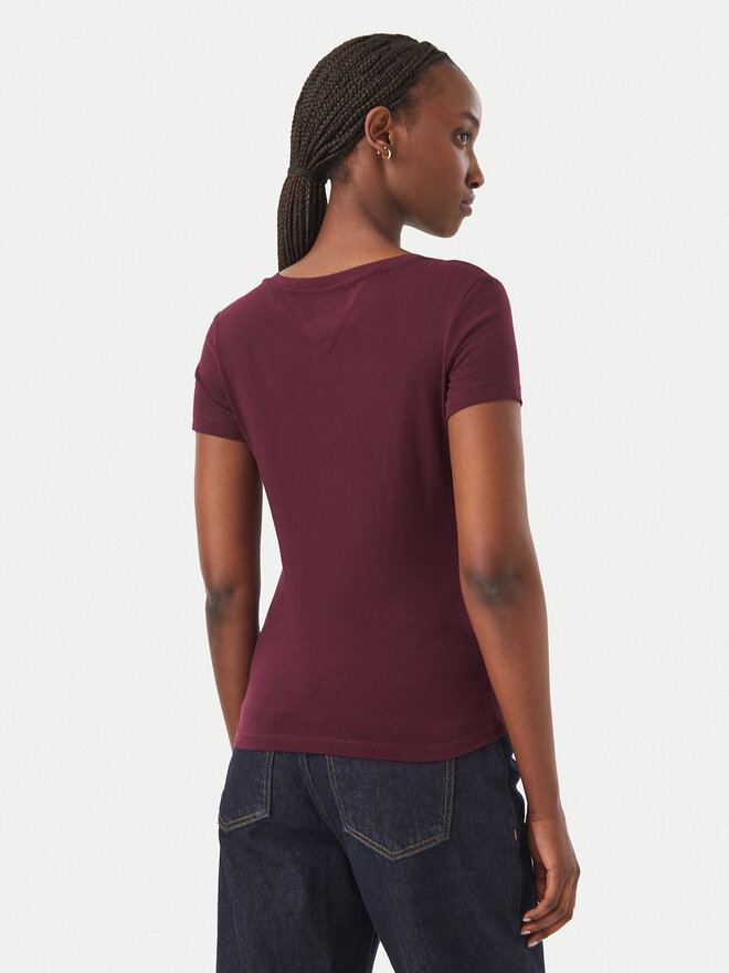 Tommy Jeans Tommy Jeans T-Shirt DW0DW20458 Dunkelrot Slim Fit