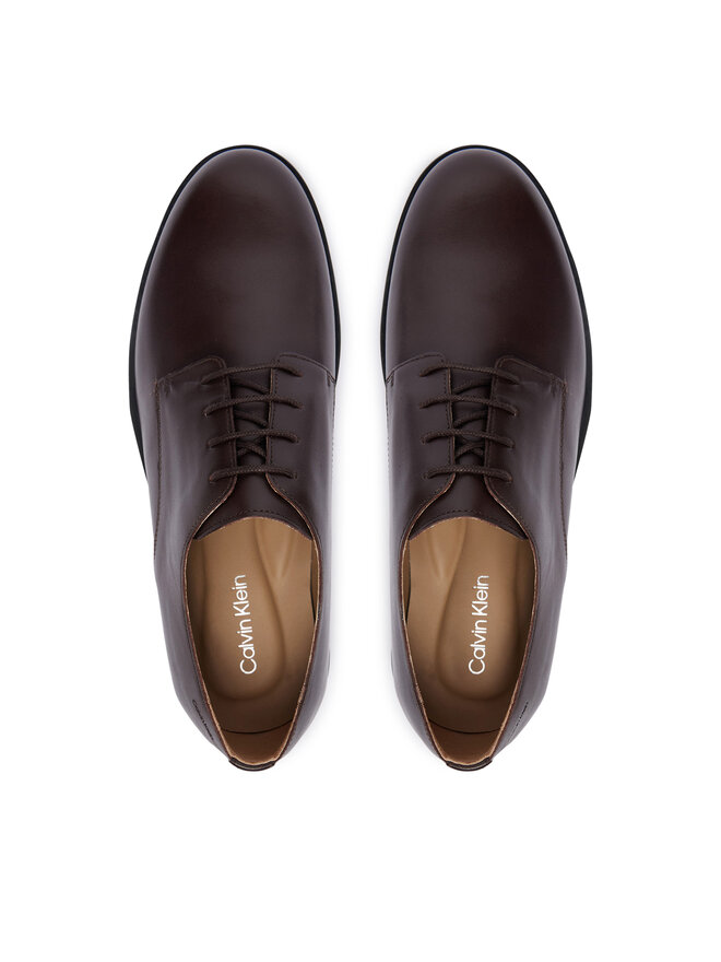 Calvin Klein Halbschuhe Calvin Klein Ess Rubber Derby Lth HM0HM02056 Dunkelbraun