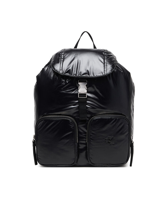 Calvin Klein Rucksack Calvin Klein Pocket Nylon Flap Backpack LV04F3406G Schwarz
