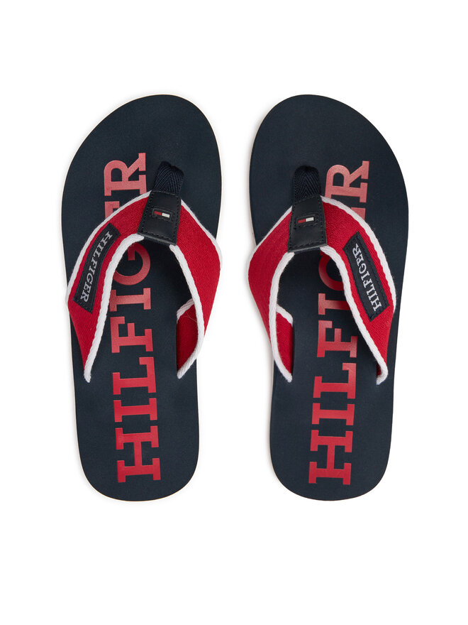 Tommy Hilfiger Zehentrenner Tommy Hilfiger Patch Hilfiger Beach Sandal FM0FM05024 Rot