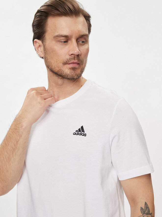 adidas adidas Marškinėliai Essentials Single Jersey Embroidered Small Logo T-Shirt IC9286 Balta Regular Fit