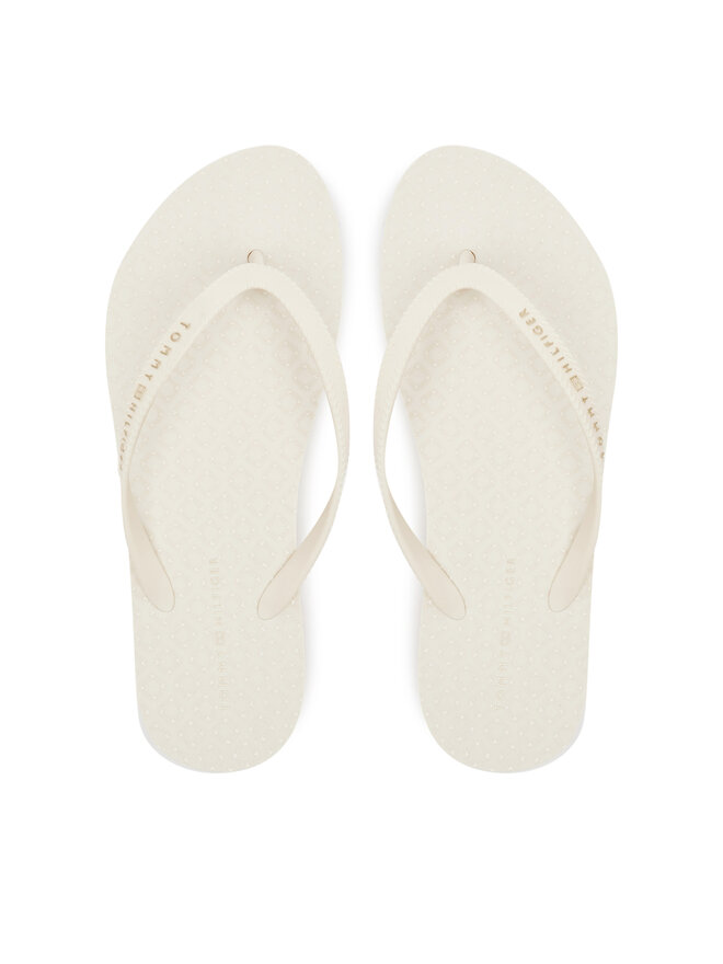 Tommy Hilfiger Джапанки Tommy Hilfiger Hilfiger Strap Beach Sandal FW0FW08736 Екрю