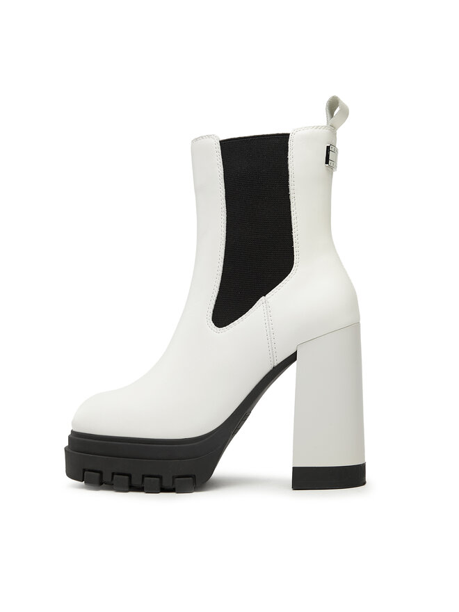 Tommy Jeans Botki Tommy Jeans Tjw High Heel Chelsea EN0EN02306 Biały