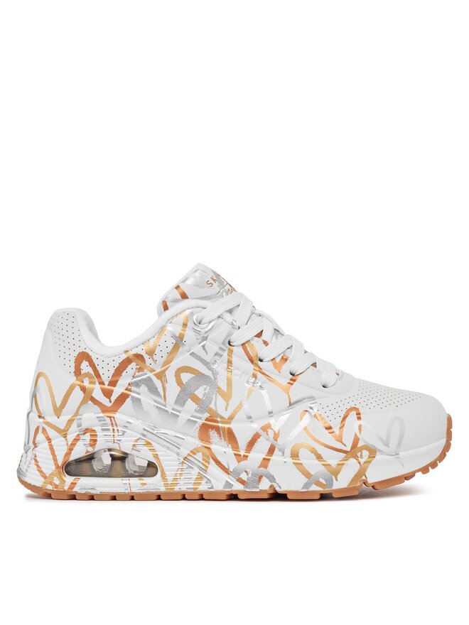 Skechers Sneakersy Skechers Uno Metallic Love 155523/WTGD Biela