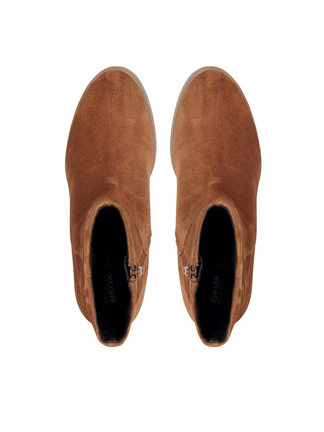 Geox Polokozačky Geox D Elidea Wedge D36VQB 00022 CD500 Hnědá