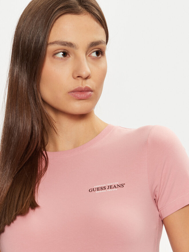 Guess Jeans Guess Jeans Camiseta W4YI02 J1314 Rosa Regular Fit
