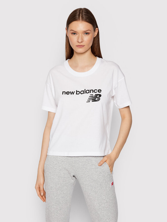 New Balance New Balance Marškinėliai WT03805 Balta Relaxed Fit