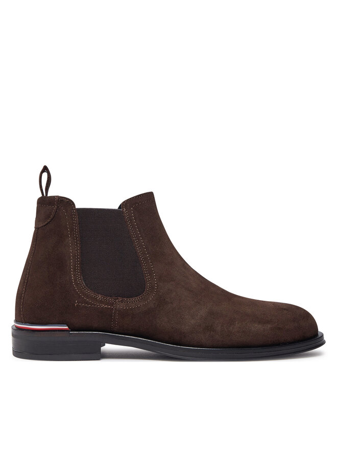 Tommy Hilfiger Μποτάκια με λάστιχο Tommy Hilfiger Core Rwb Hilfiger Suede Chelsea FM0FM04757 Καφέ