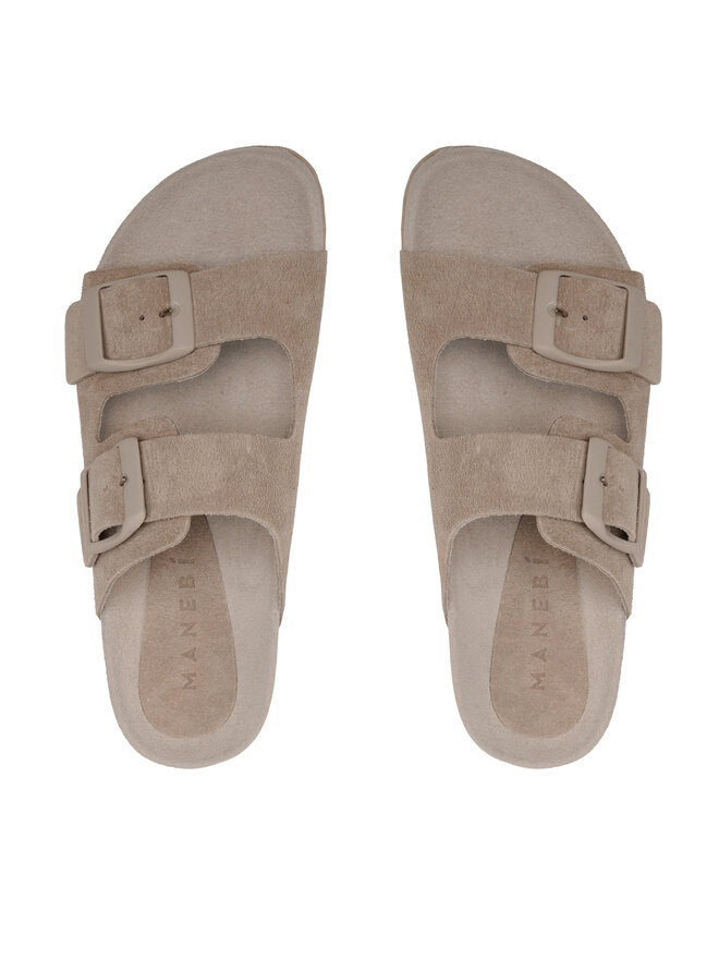 Manebi Чехли Manebi Suede Traveler Nordic Sandals W 1.9 RT Кафяв