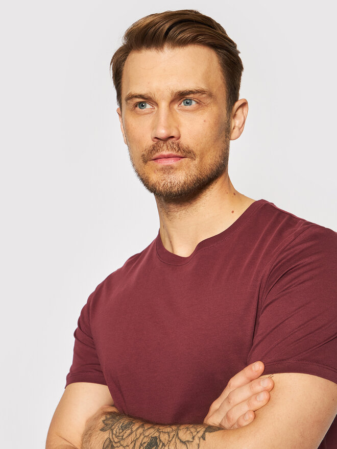 Jack&Jones Jack&Jones T-Shirt Organic Basic 12156101 Dunkelrot Slim Fit