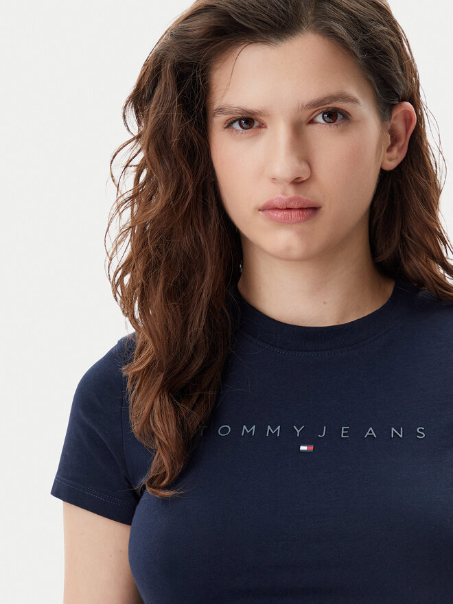 Tommy Jeans Tommy Jeans Marškinėliai Tonal Linear DW0DW20315 Tamsiai mėlyna Slim Fit