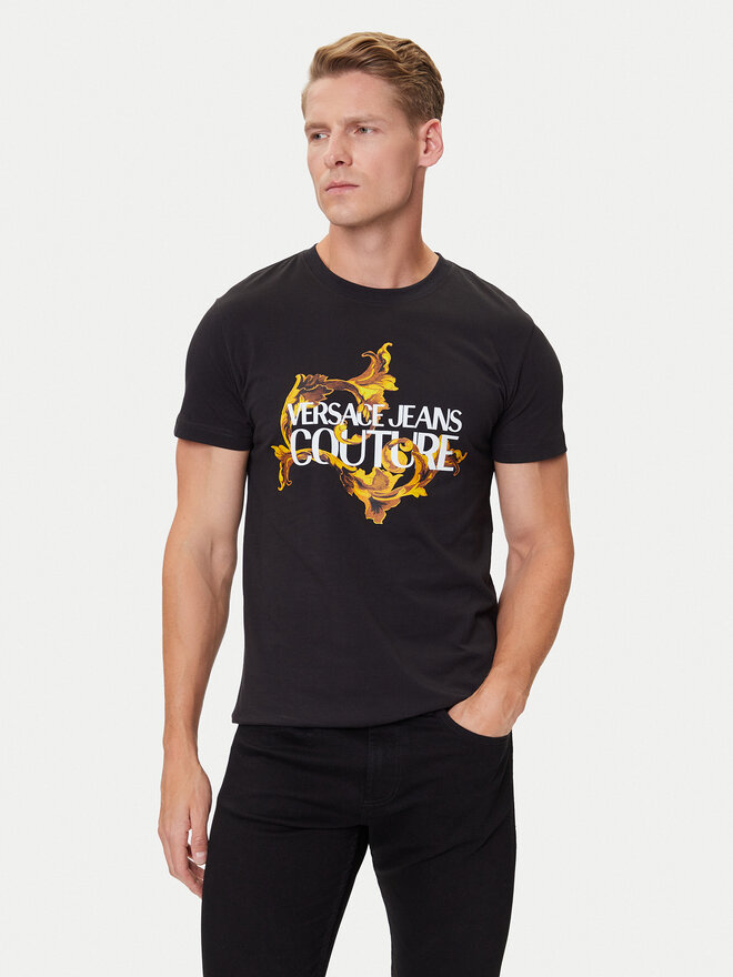 Versace Jeans Couture Versace Jeans Couture Camiseta 79GAHE02 CJ00E Negro Regular Fit